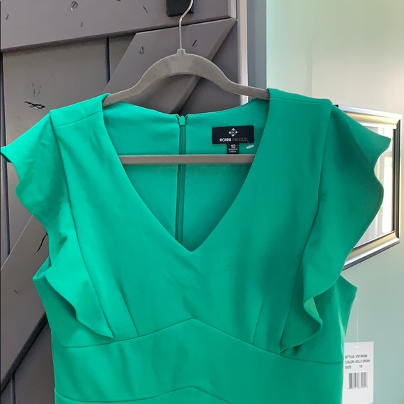 NWT Ronni Nicole dress 10 Kelly green - Picture 3 of 4